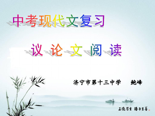中考现代文复习:议论文阅读ppt课件