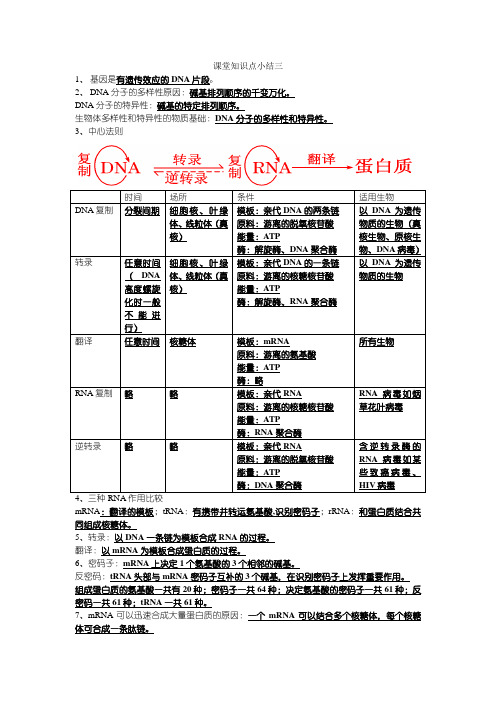 高中生物基础知识点之中心法则