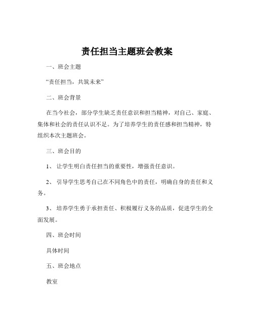 责任担当主题班会教案