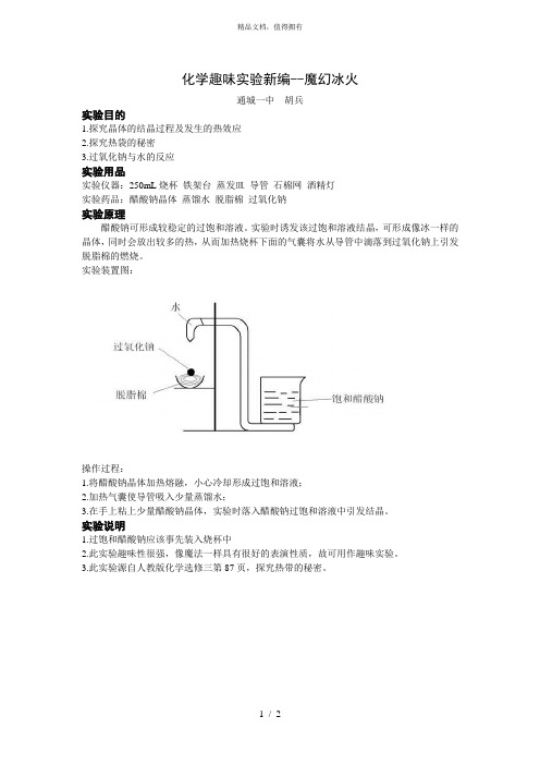 化学趣味实验新编魔幻冰火