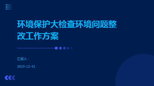 环境保护大检查环境问题整改工作方案