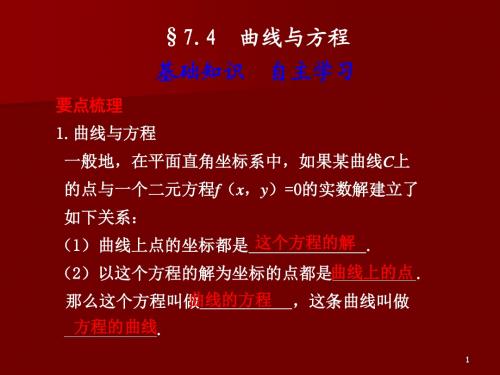 高考数学复习课件——曲线与方程