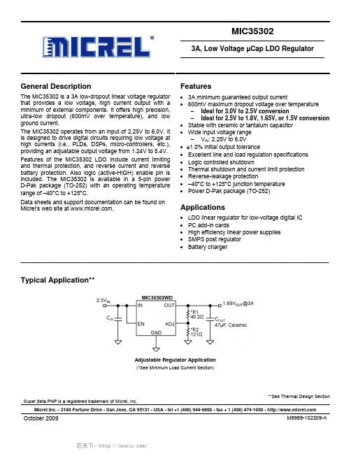 MIC35302WD TR, 规格书,Datasheet 资料