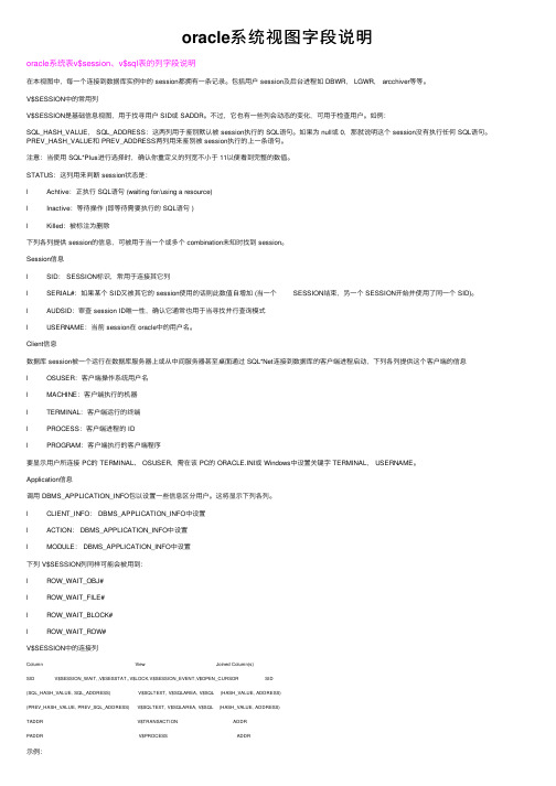 oracle系统视图字段说明