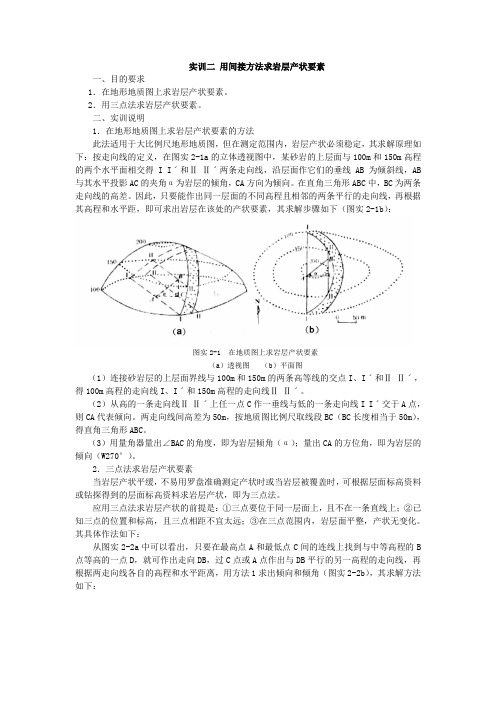 用间接方法求岩层产状要素和埋藏深度