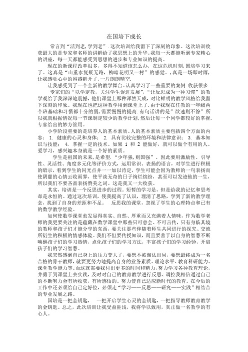 我在国培下成长