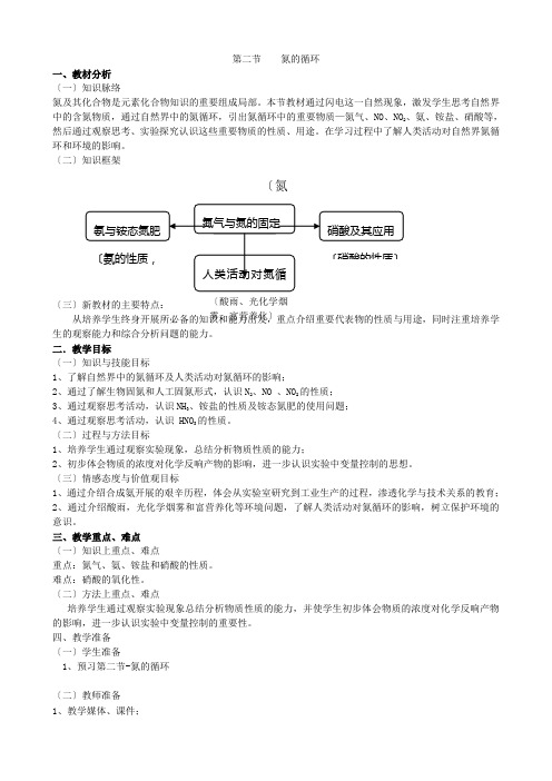 《氮的循环(3)》教案1(鲁科版必修1)