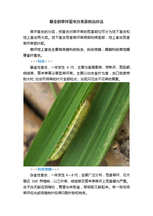 最全的草坪害虫分类及防治办法