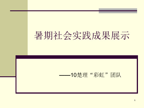 暑期社会实践成果展示ppt课件