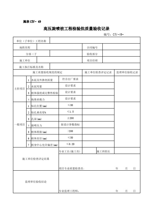 地基处理用表