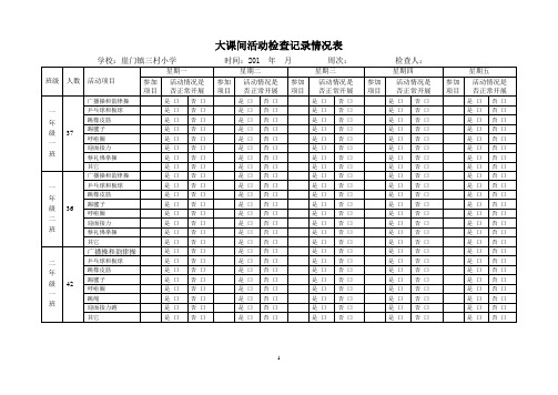 大课间活动检查记录情况表