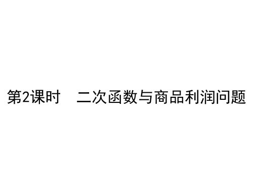 人教版九年级上册数学二次函数与商品利润问题