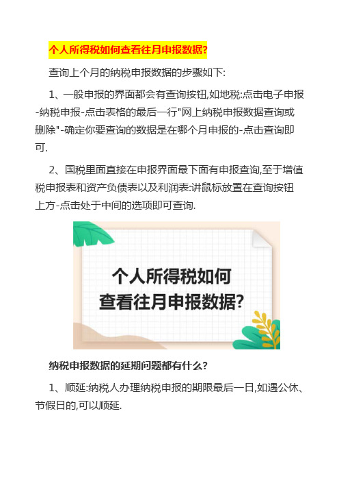 个人所得税如何查看往月申报数据