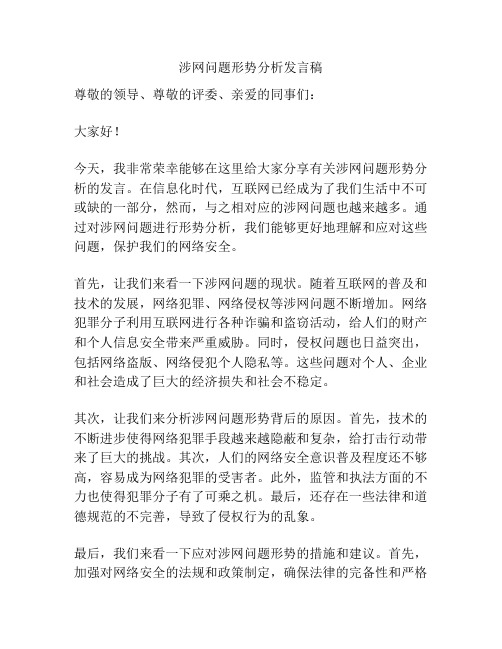 涉网问题形势分析发言稿