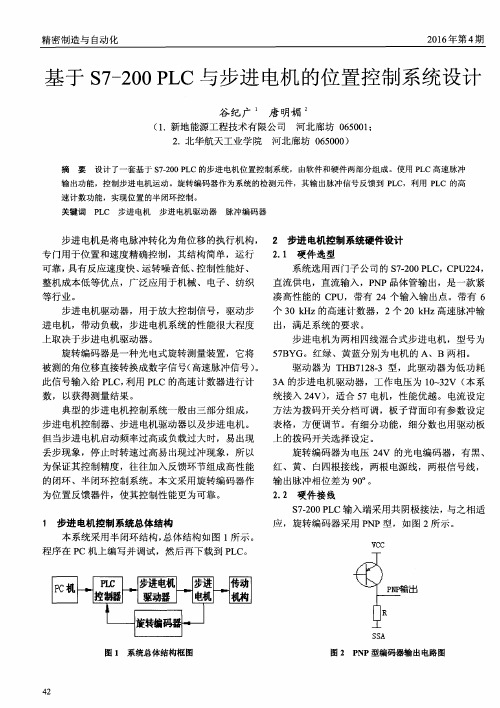 基于S7-200PLC与步进电机的位置控制系统设计