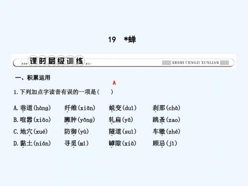 八年级语文上册 第五单元 19 蝉讲义 新人教版