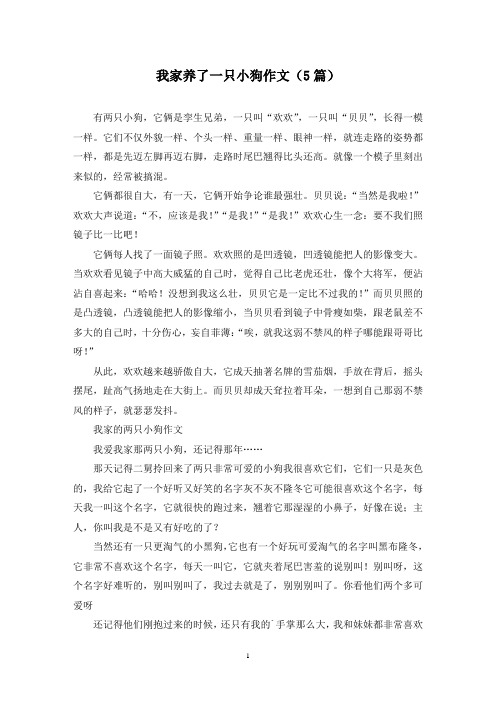 我家养了一只小狗作文(5篇)