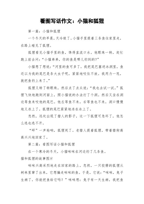 看图写话作文:小猫和狐狸_作文