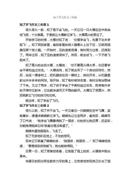 知了学飞作文三年级