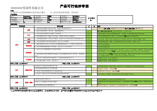 产品可行性评审表