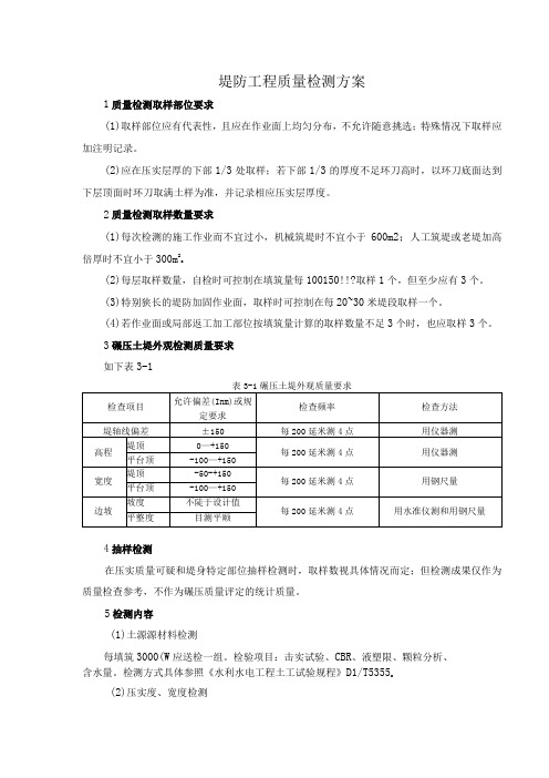 堤防工程质量检测方案