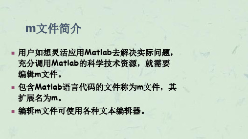 专题四MATLAB程序设计基础课件