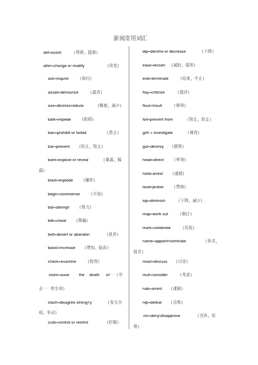 新闻常用词汇