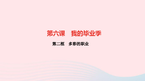 九年级道德与法治下册第三单元走向未来的少年第六课我的毕业季第二框多彩的职业作业课件新人教版