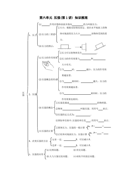 上海市沪教版  九年级 上学期  物理 压力、压强、浮力 复习   学案