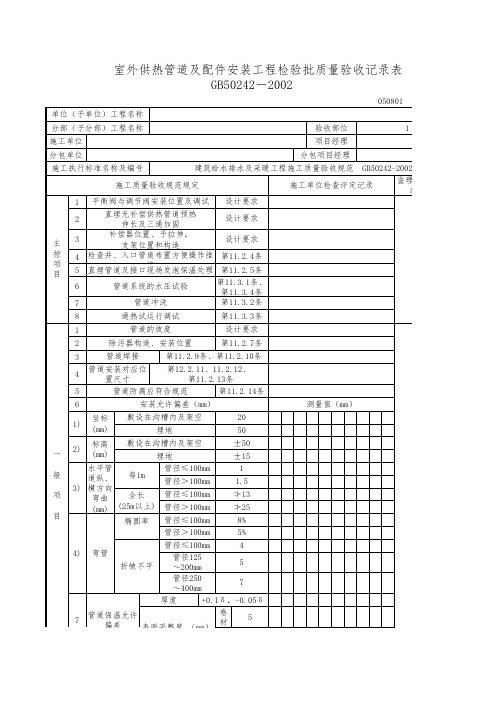 管道及配件安装检验批质量验收记录表 (2)