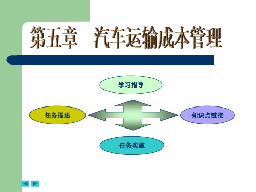 物流成本管理课件 第五章 汽车运输成本管理