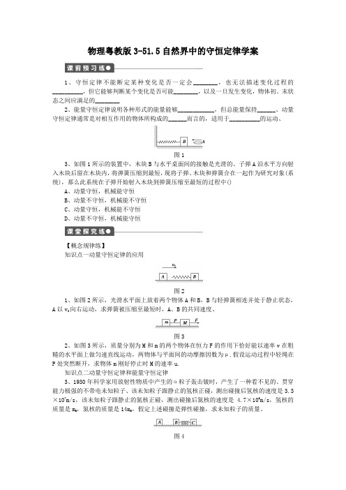 物理粤教版3-51.5自然界中的守恒定律学案