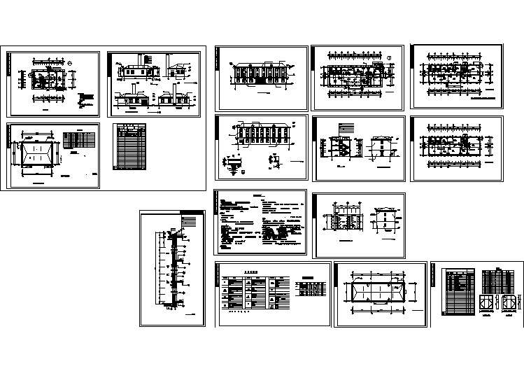 某地大型营房全套建筑CAD施工设计图纸（含各层平面图）