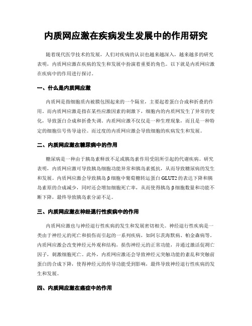 内质网应激在疾病发生发展中的作用研究