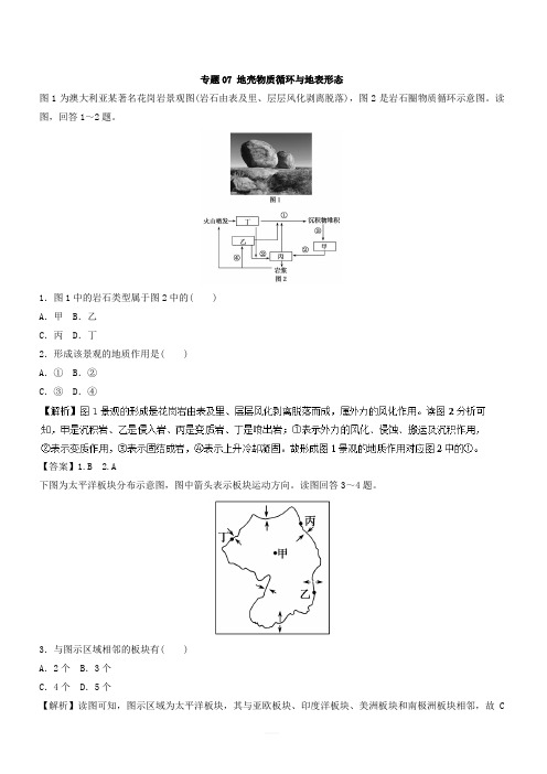 2018年高考地理考纲解读突破：专题07-地壳物质循环与地表形态(热点难点突破)