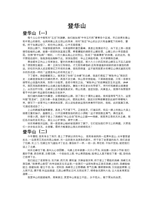 登华山作文共九篇