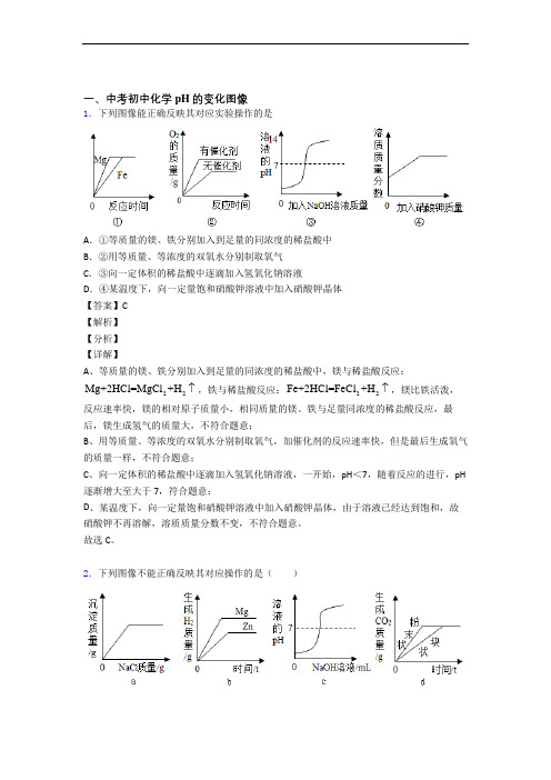 2020-2021备战中考化学 pH的变化图像 综合题附详细答案