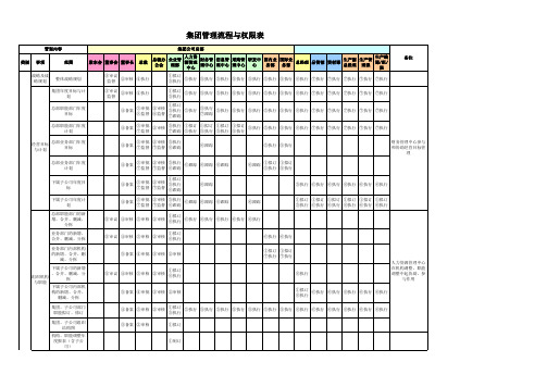 【表格】公司管理流程与权限表