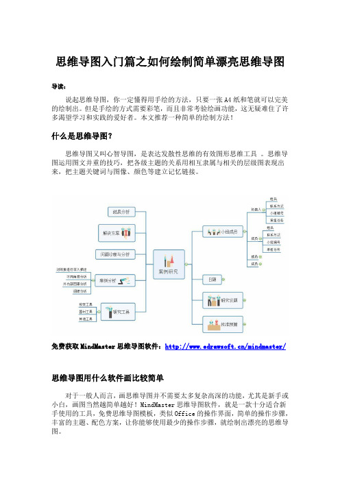 思维导图入门篇之如何绘制简单漂亮思维导图