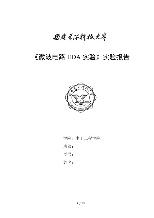 微波电路EDA实验报告