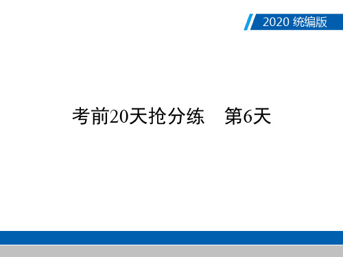 2020年广东中考语文复习优秀PPT_考前20天抢分练 第6天(19张)