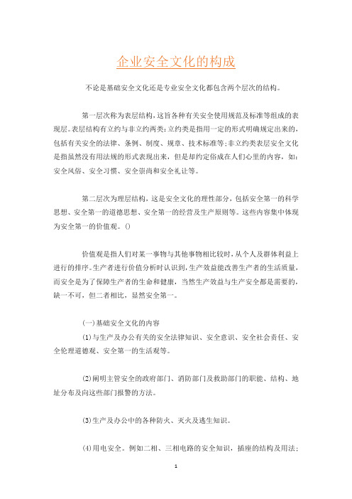 企业安全文化的构成