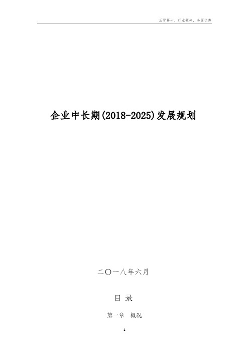 企业中长期的发展规划