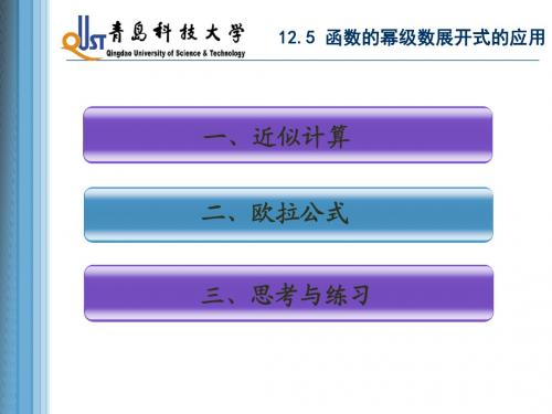 12.5 函数的幂级数展开式的应用