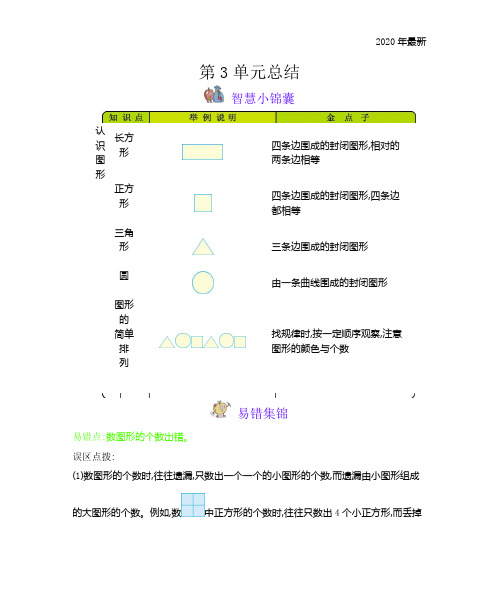 西师大版数学一年级下册第3单元  认识图形含答案