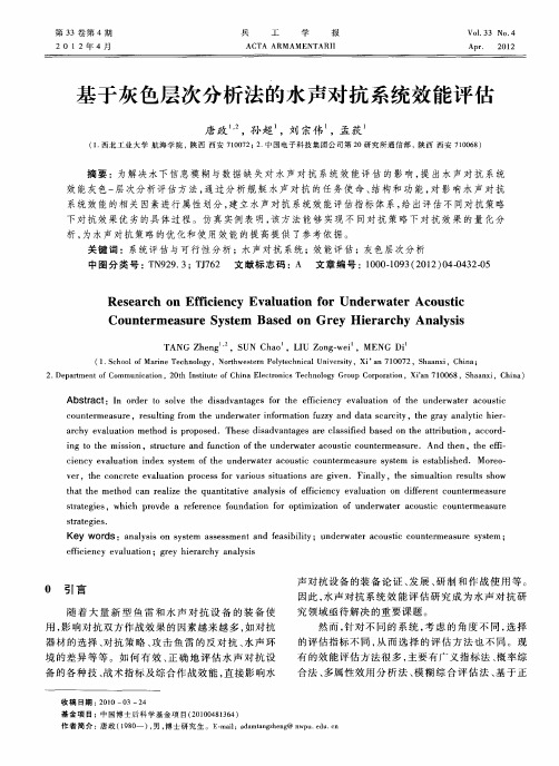 基于灰色层次分析法的水声对抗系统效能评估