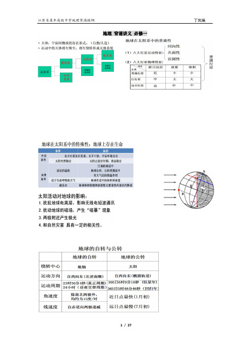 高中地理背诵讲义必修一至三完整版