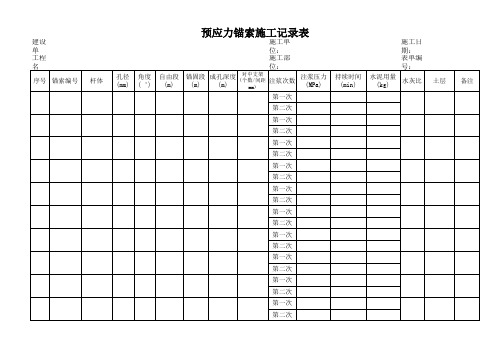 预应力锚索施工记录汇总表