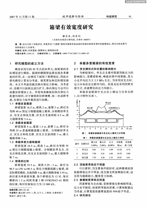 箱梁有效宽度研究