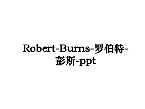 RobertBurns罗伯特彭斯ppt